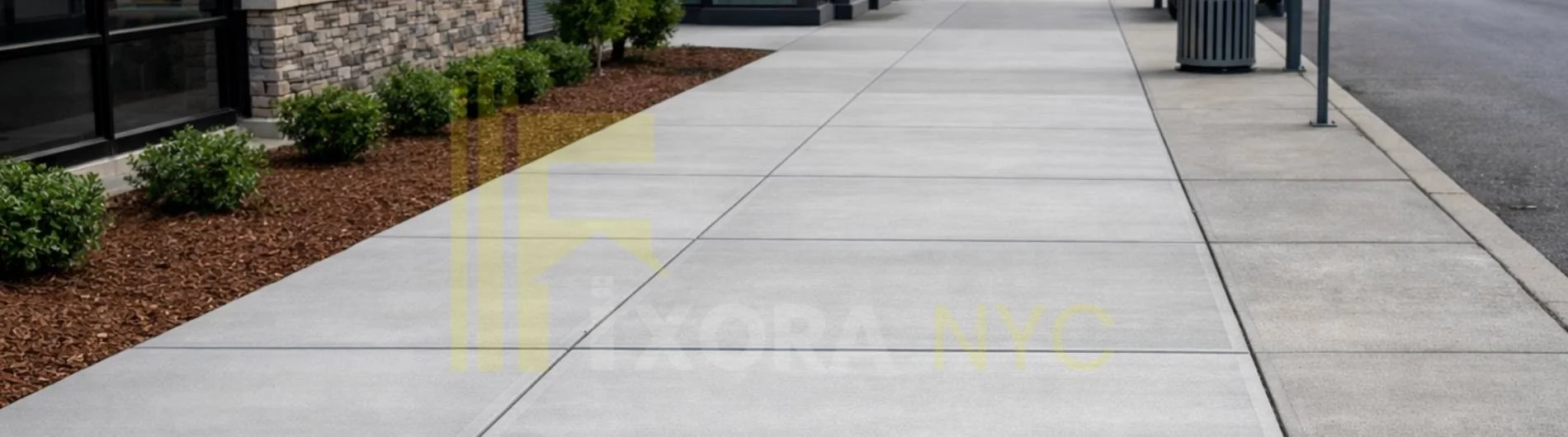 Concrete foundation construction work in New York City.